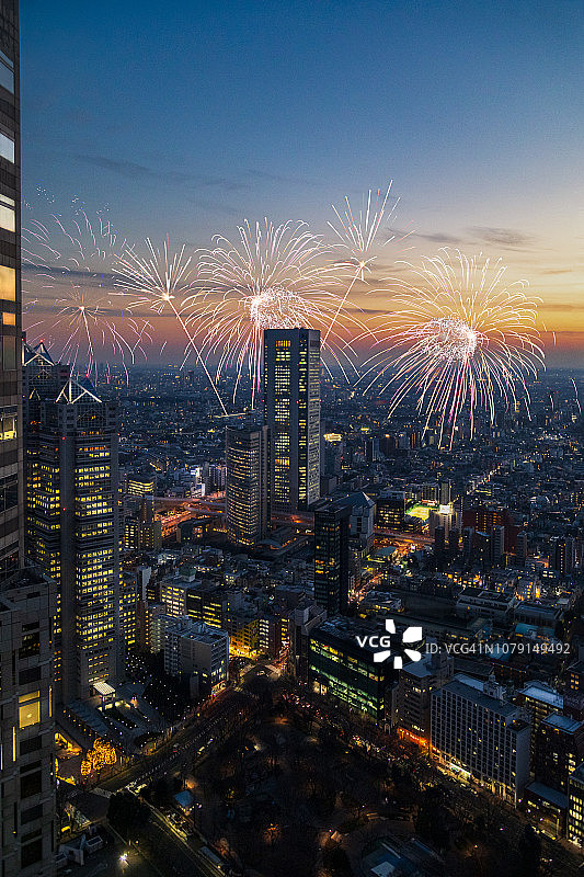 新宿日落图片素材