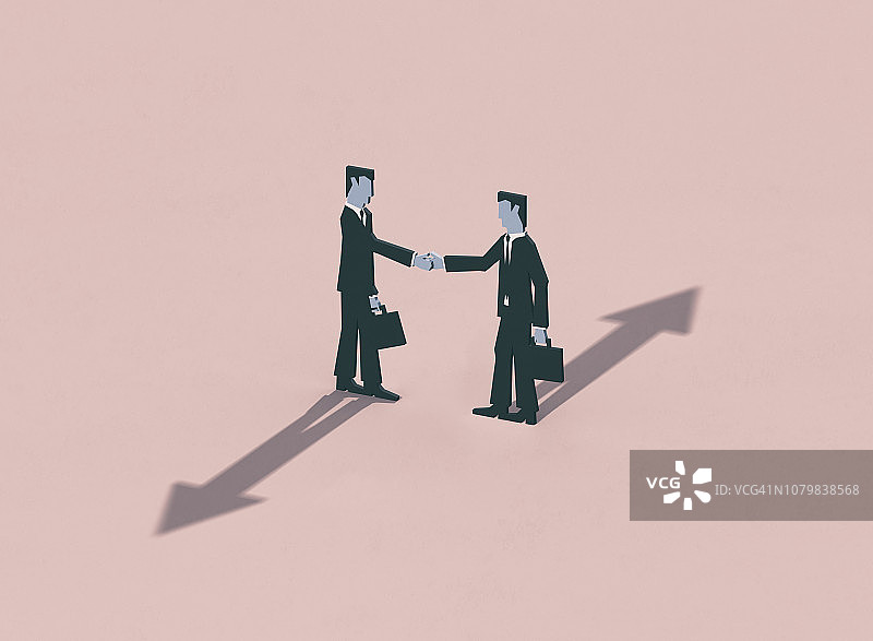 两个商人握手图片素材