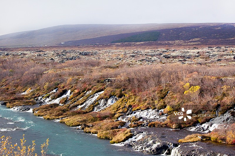 熔岩瀑布Hraunfossar图片素材