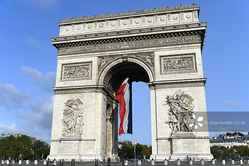 巴黎戴高乐广场的星形凯旋门图片素材
