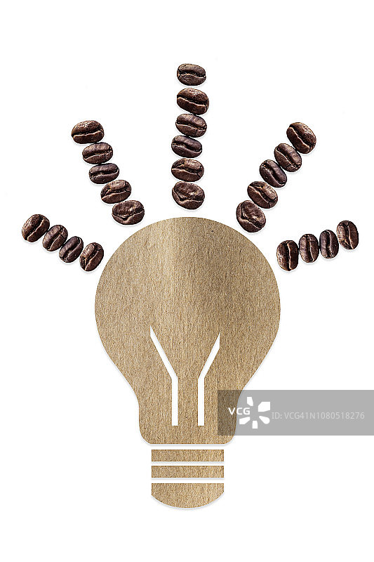 咖啡豆与纸张概念图图片素材