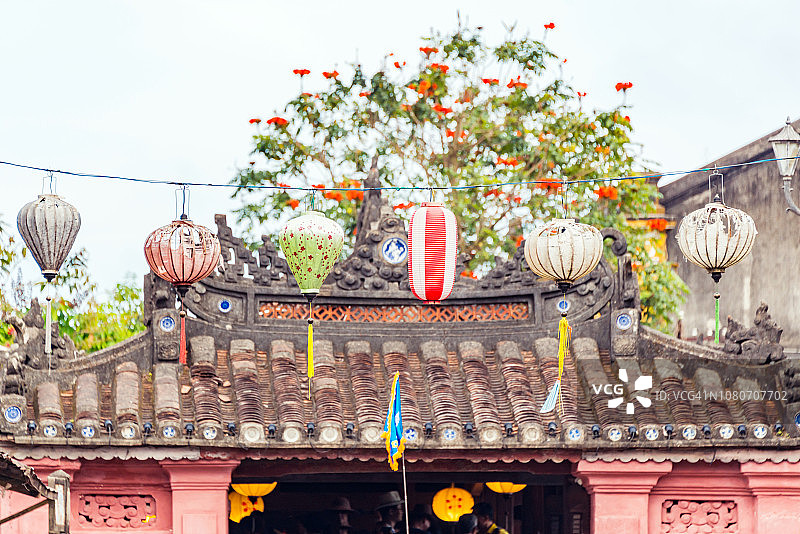 越南会安日本桥的灯笼图片素材
