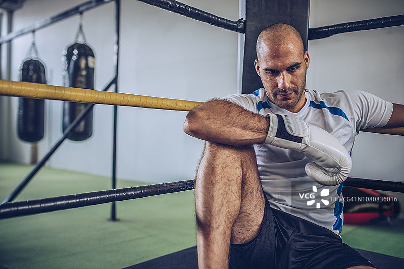 拳击后的休息图片素材