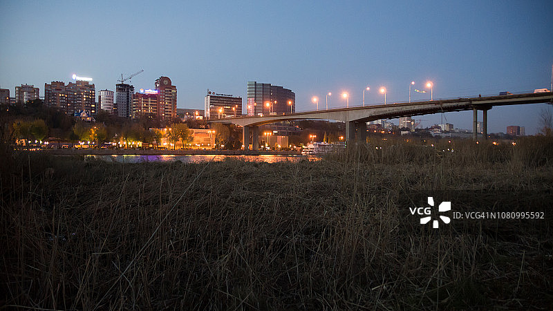 深夜的顿河畔罗斯托夫图片素材