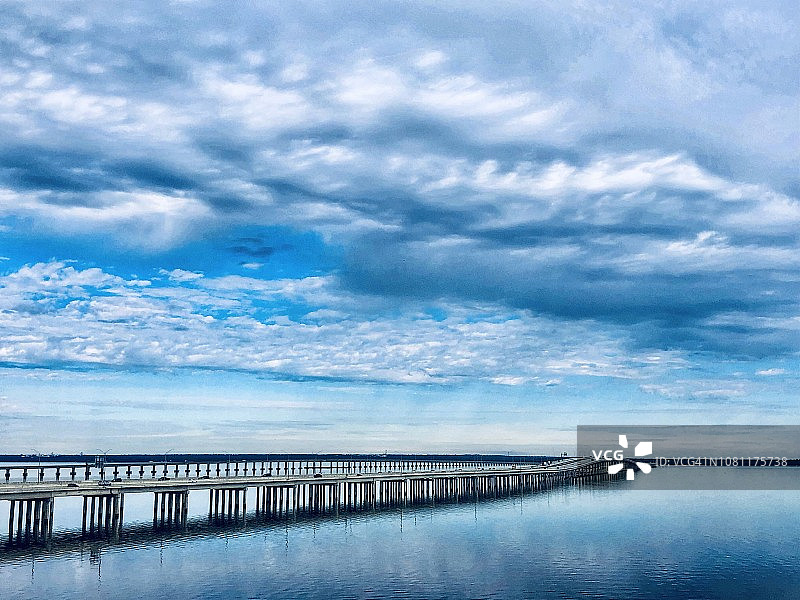 彭萨科拉佛罗里达湾上的桥梁图片素材