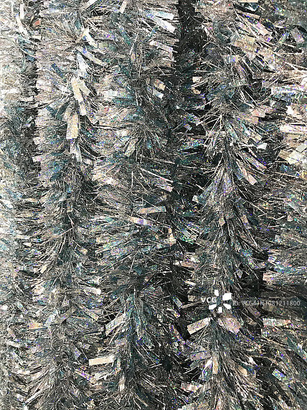 银色金属箔丝特写图片素材