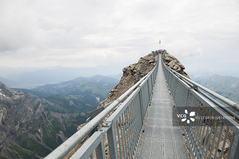 皮永山口的悬索桥，位于格施塔德，瑞士图片素材