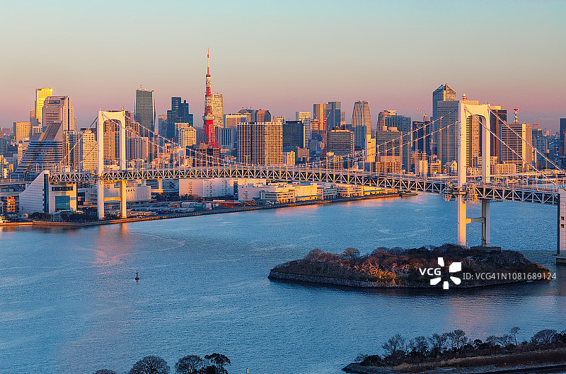 东京湾日出图片素材