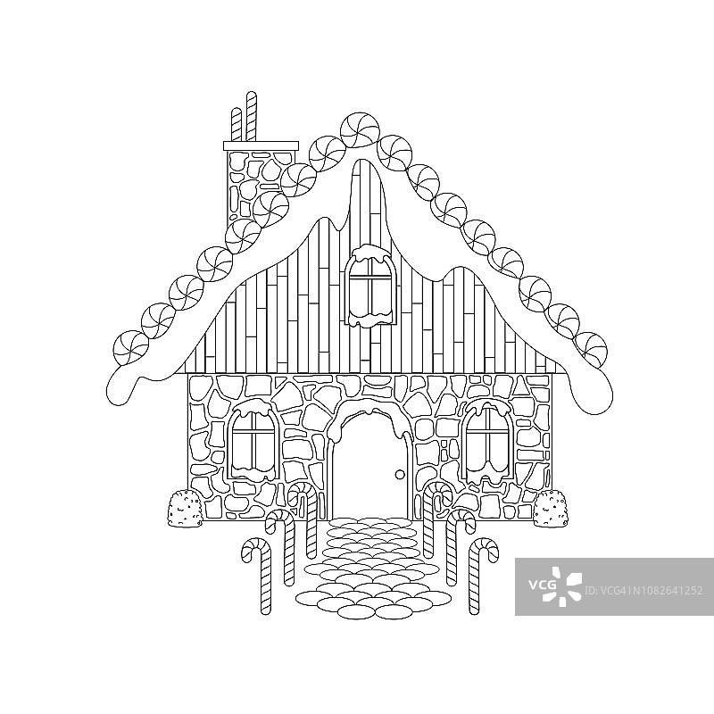 黑白姜饼屋剪贴画图片素材