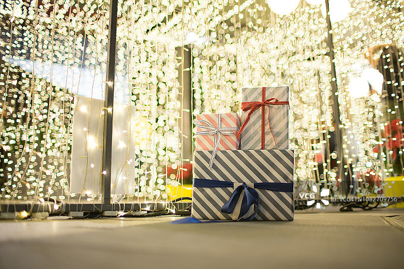 圣诞礼品盒特写图片素材