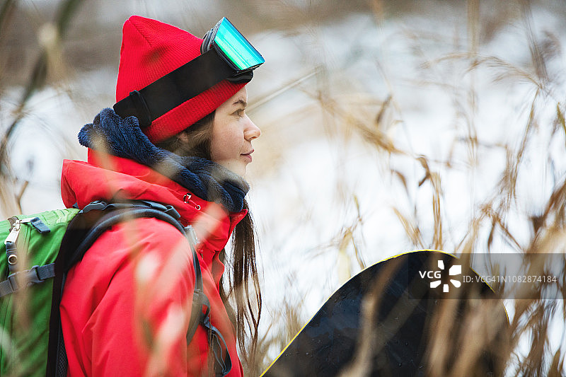 滑雪板女人图片素材