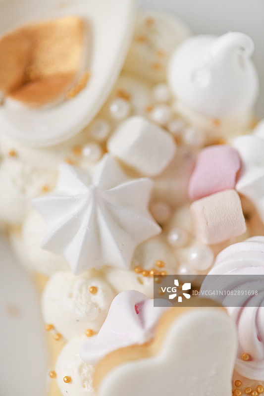 独角兽数字蛋糕特写图片素材