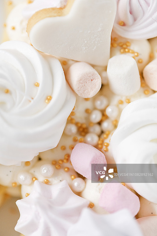 独角兽数字蛋糕特写图片素材