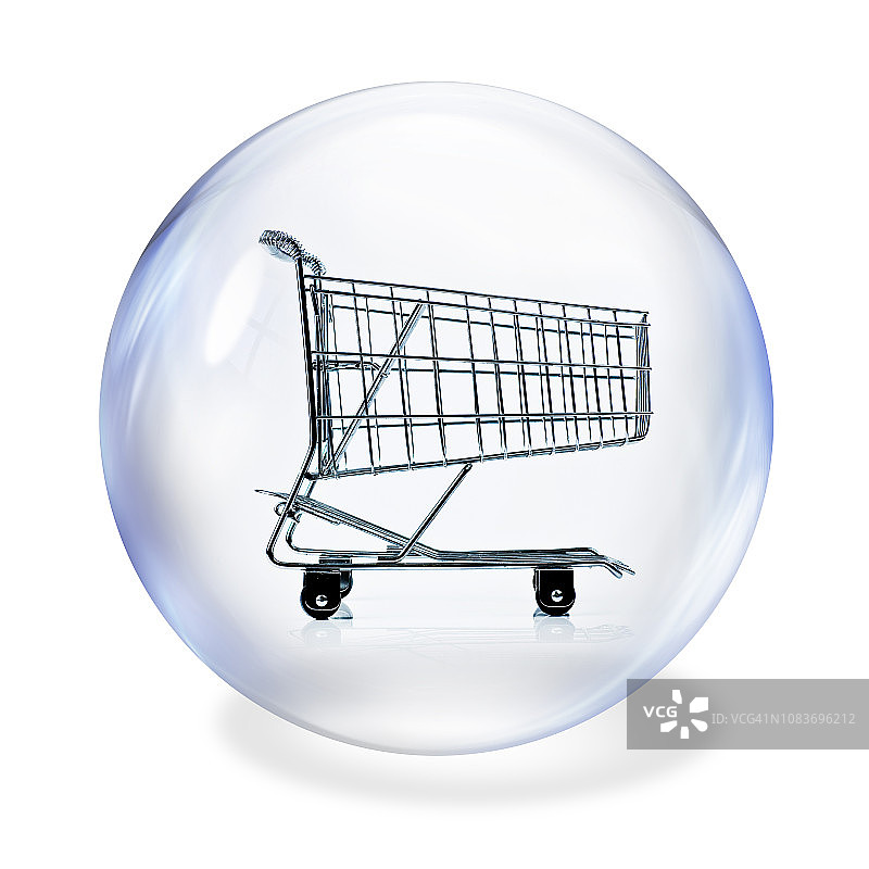 气泡内的购物篮图片素材