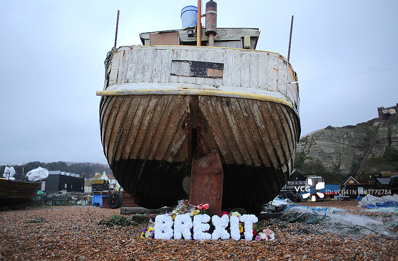 英国脱欧渔船图片素材