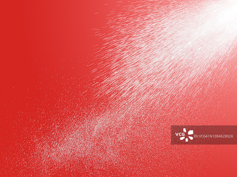 红色背景下水压喷射形成的白色水滴纹理图片素材