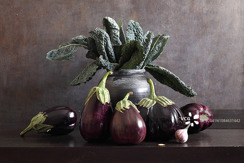 羽衣甘蓝和茄子图片素材