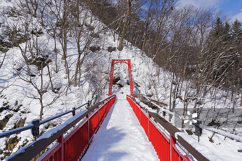 日本定山溪温泉冬季景色图片素材