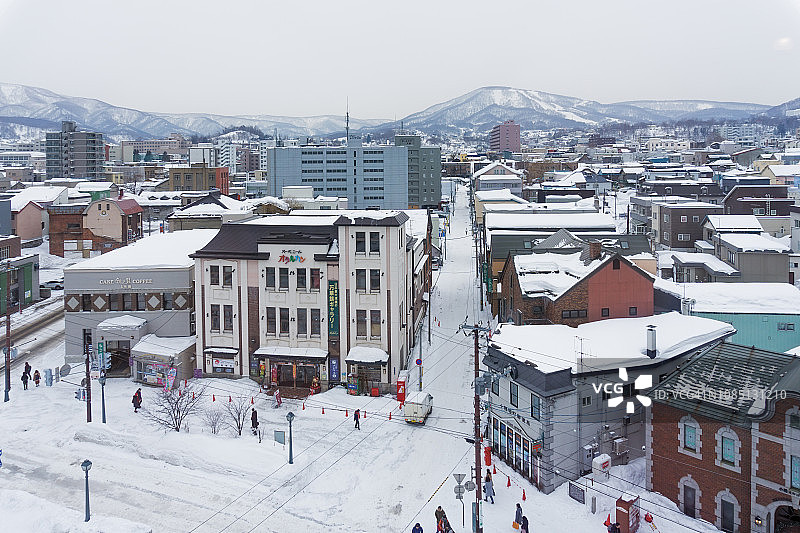 日本北海道小樽市冬季景色图片素材
