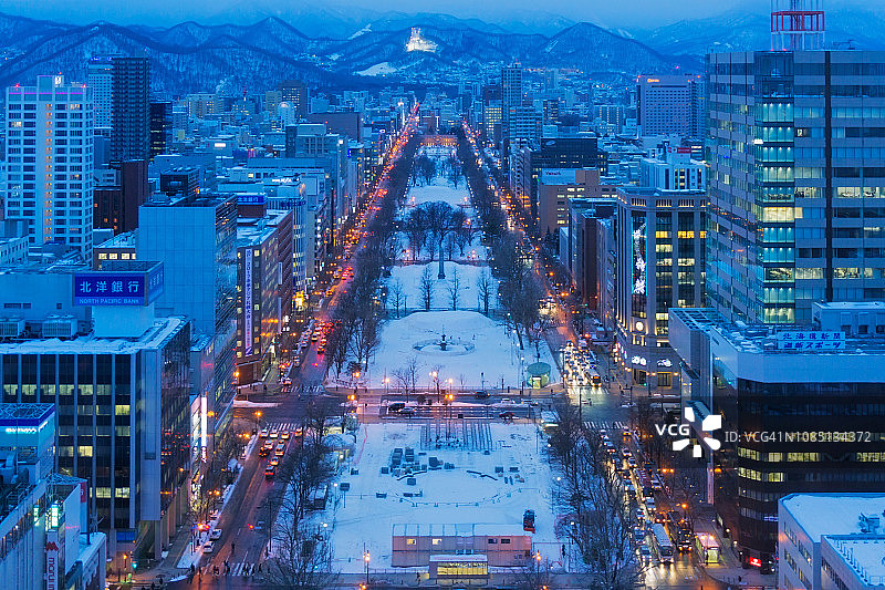 冬季的日本札幌大通公园图片素材