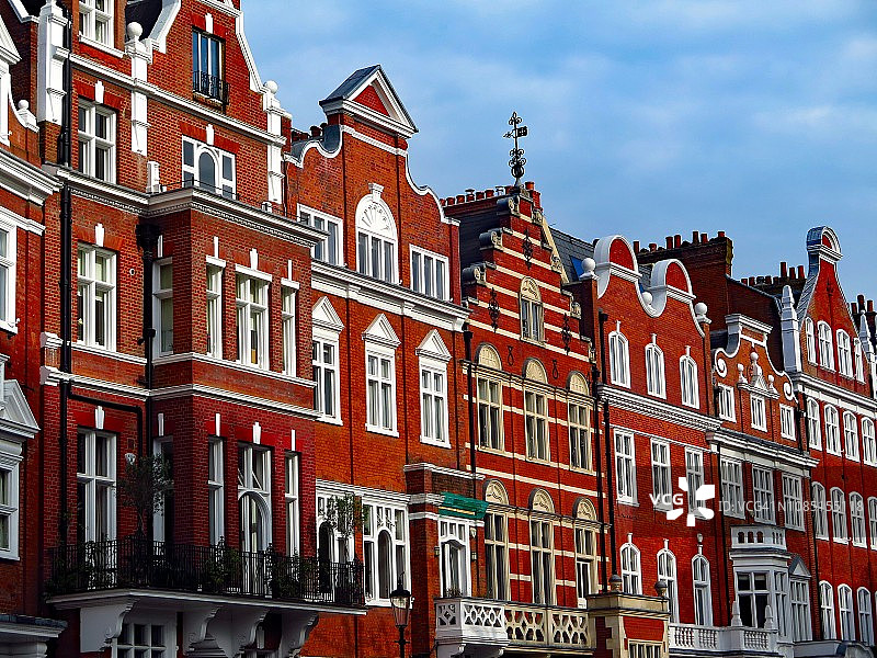 伦敦的维多利亚式房屋外 facade图片素材