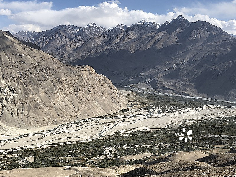 瓦罕山谷的朗加尔村图片素材