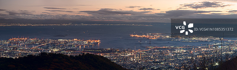 神户港黄昏全景图片素材
