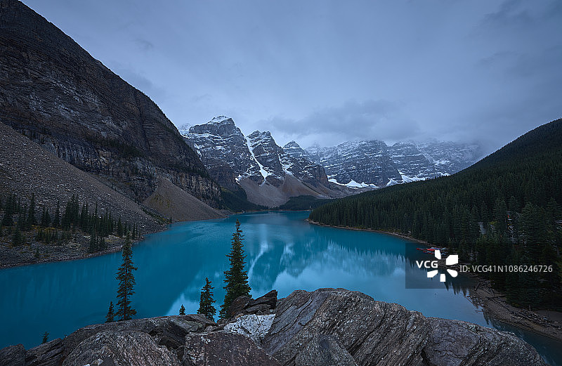 加拿大班夫国家公园梦莲湖图片素材