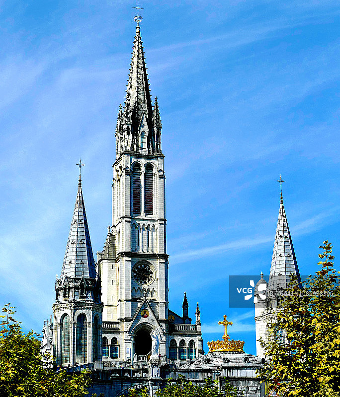 卢尔德圣母大教堂，法国图片素材