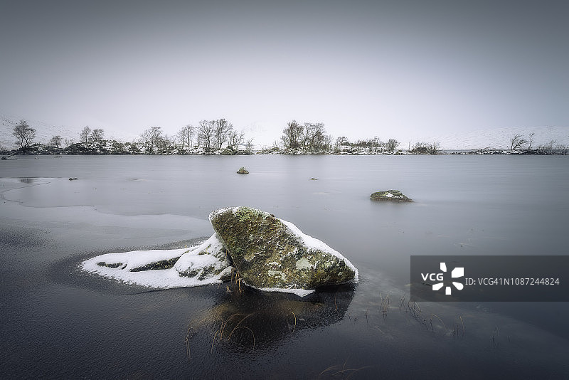 苏格兰湖泊的冬季景色图片素材