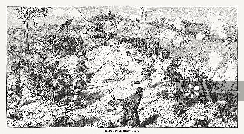 传教士岭战役（1863年），美国内战，1886年出版图片素材