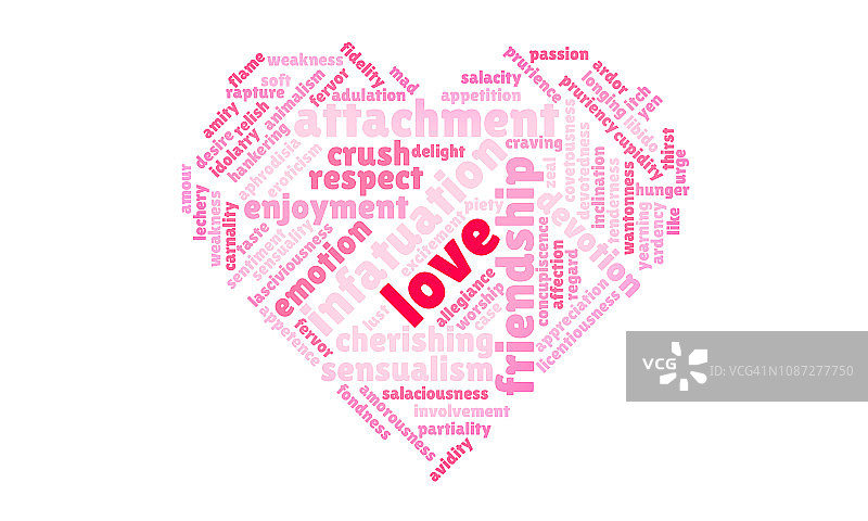 心形爱心词云图片素材