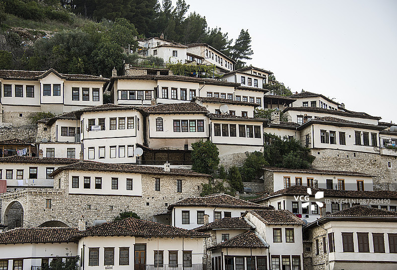 培拉特曼加莱姆区的传统房屋，联合国教科文组织世界遗产，阿尔巴尼亚图片素材