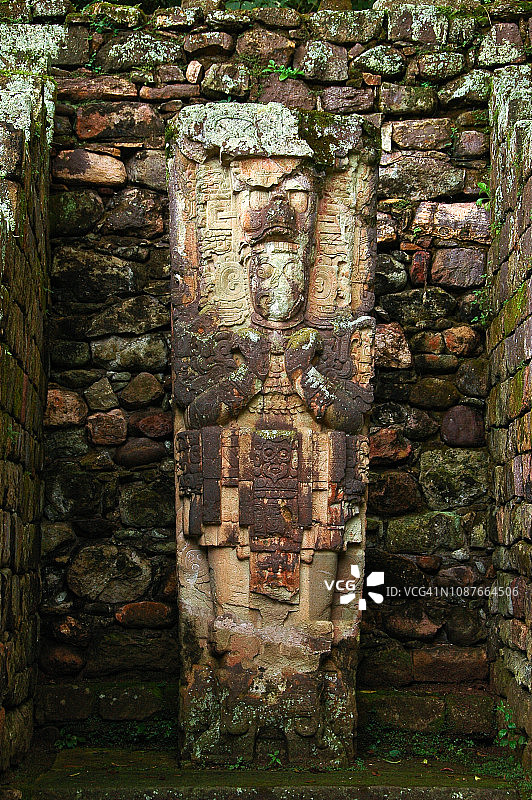 洪都拉斯科潘的玛雅雕塑图片素材