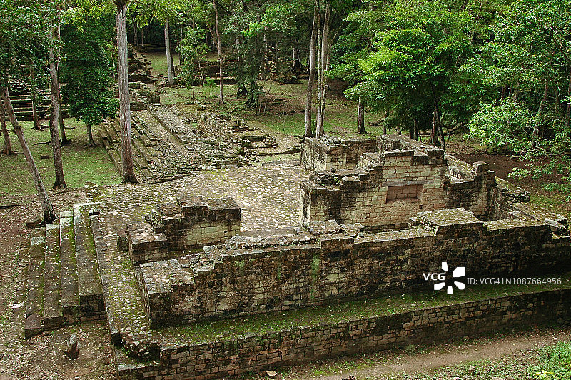 洪都拉斯科潘的玛雅金字塔图片素材