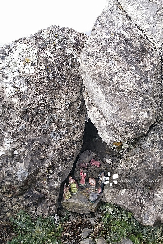 西班牙莱昂隐藏在自然中的伯利恒图片素材