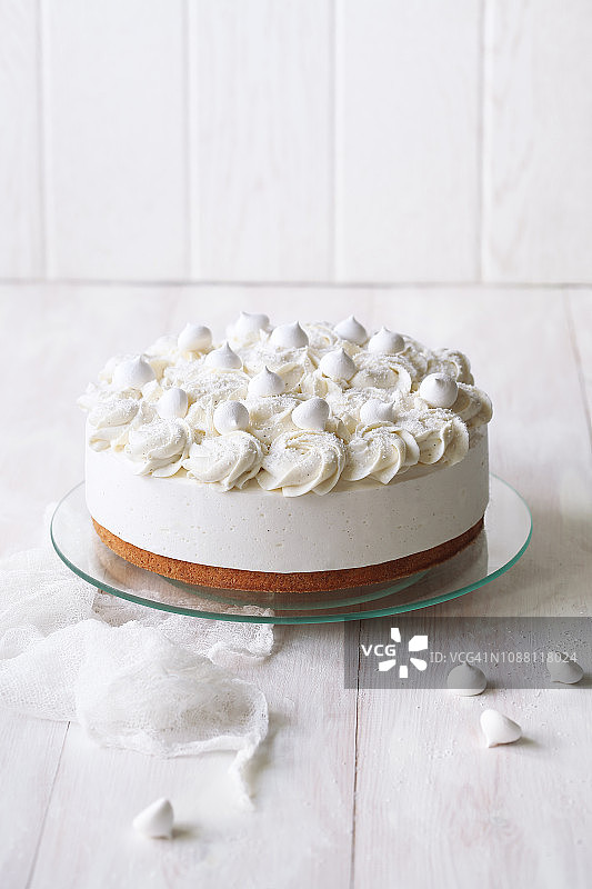 香草舒芙蕾天使蛋糕图片素材