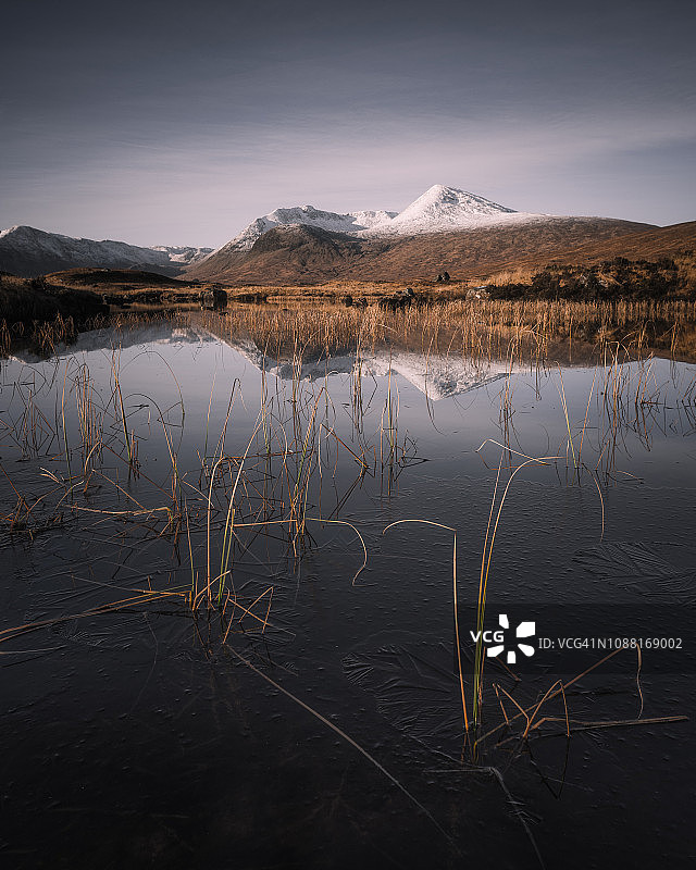 苏格兰湖泊的冬季景色图片素材