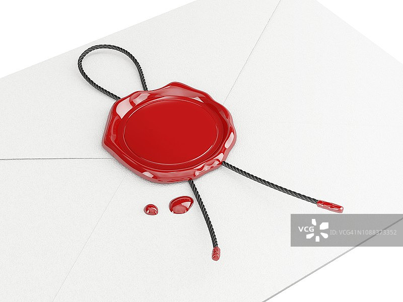 信封上的火漆印插画图片素材