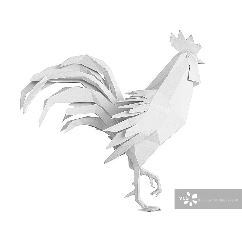 折纸公鸡插画图片素材