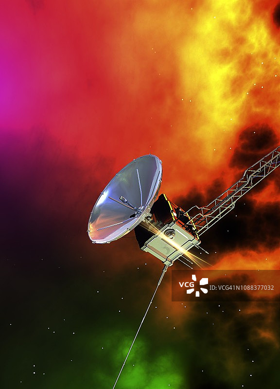 太空中的通讯卫星，插图图片素材