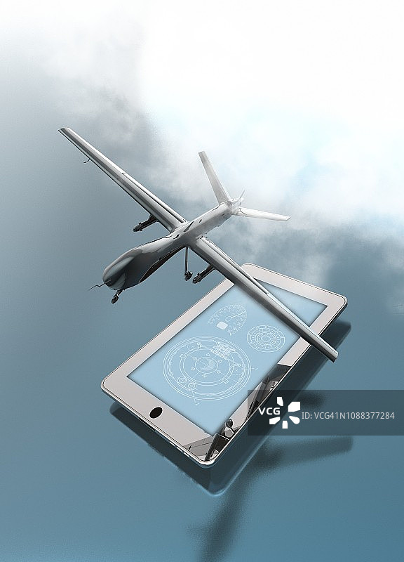 智能手机控制无人机插画图片素材