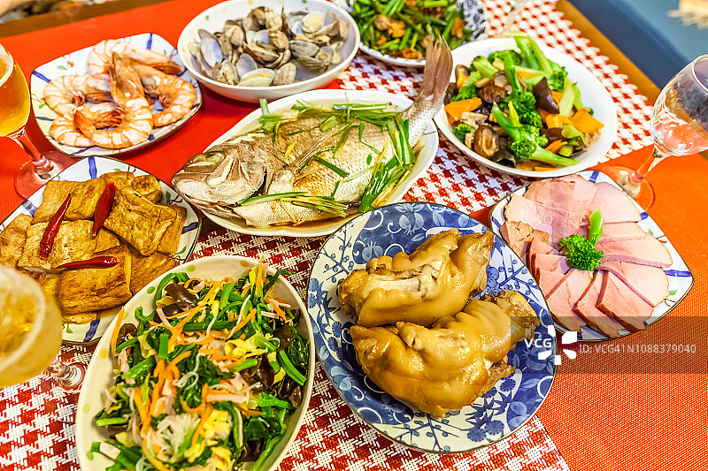 日本东京的新年中国传统菜肴图片素材