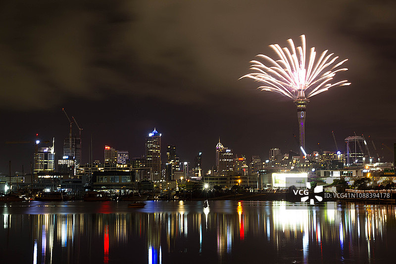 2019年新西兰奥克兰新年烟花图片素材