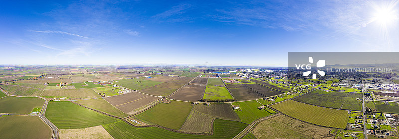 加利福尼亚中央山谷农田鸟瞰图图片素材