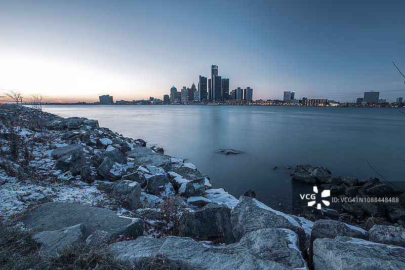 美国密歇根州底特律的冬季图片素材