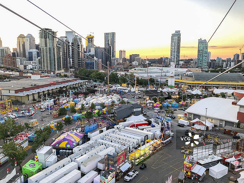 卡尔加里牛仔节元素集合日落景观图片素材