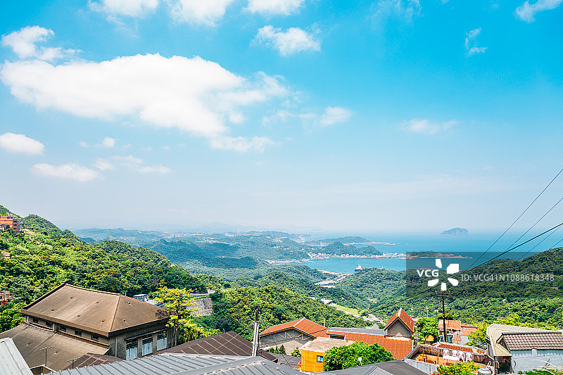 中国台湾九份老街自然风光图片素材