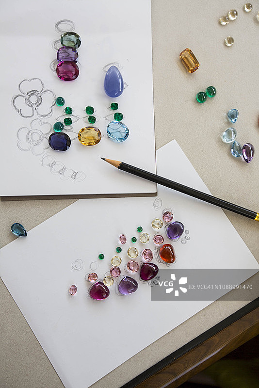 印度拉贾斯坦邦斋浦尔珠宝设计图片素材