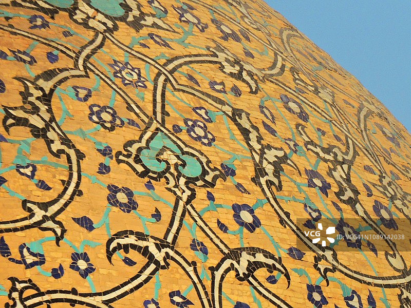 伊斯法罕谢赫·洛特夫拉清真寺穹顶特写图片素材